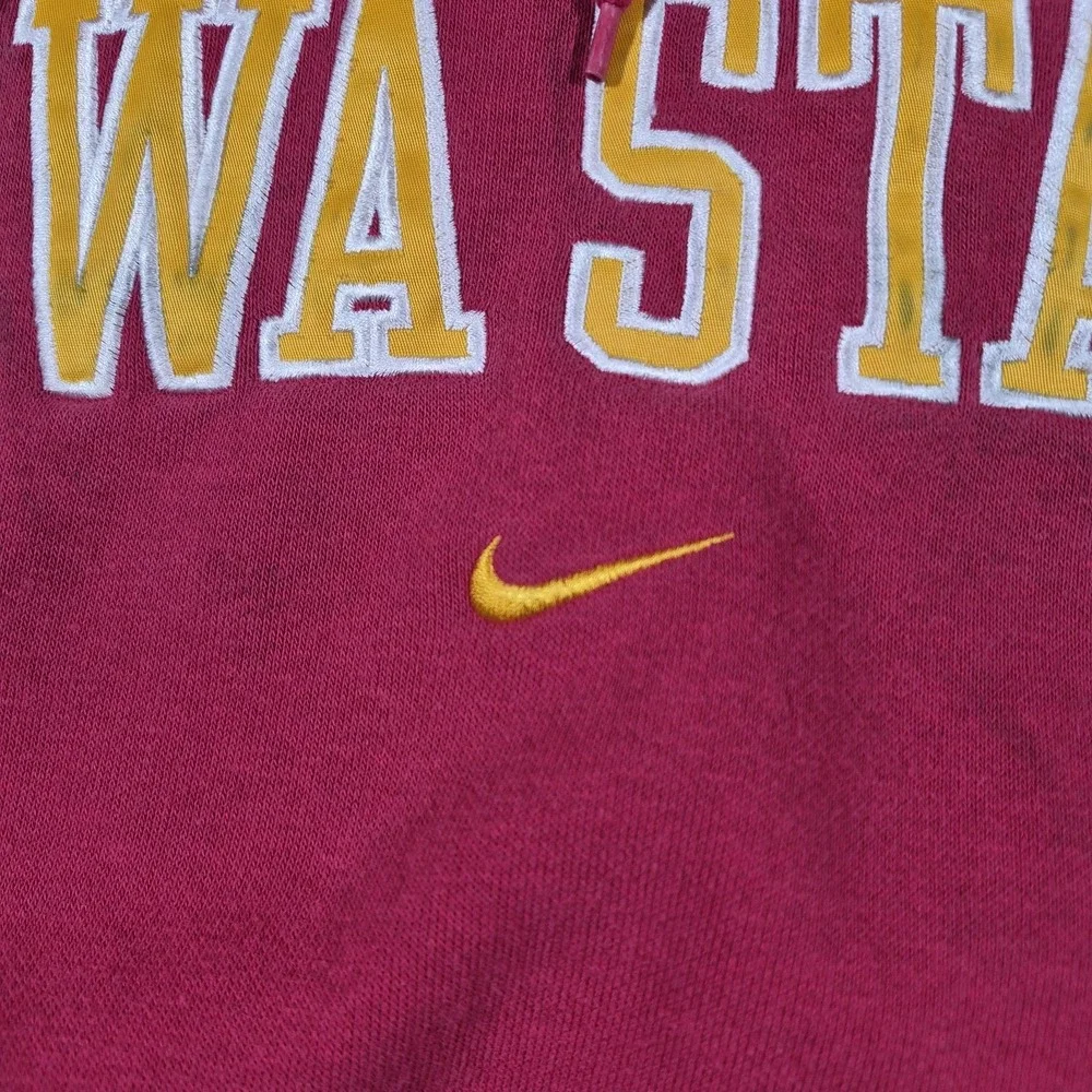 Vintage Nike Iowa State Cyclones Hoodie Mens Medium Red Y2K Center Swoosh Team